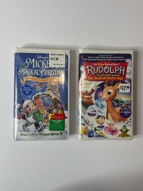 Disney Christmas VHS Bundle Sealed Mickey Magical Christmas Rudolph